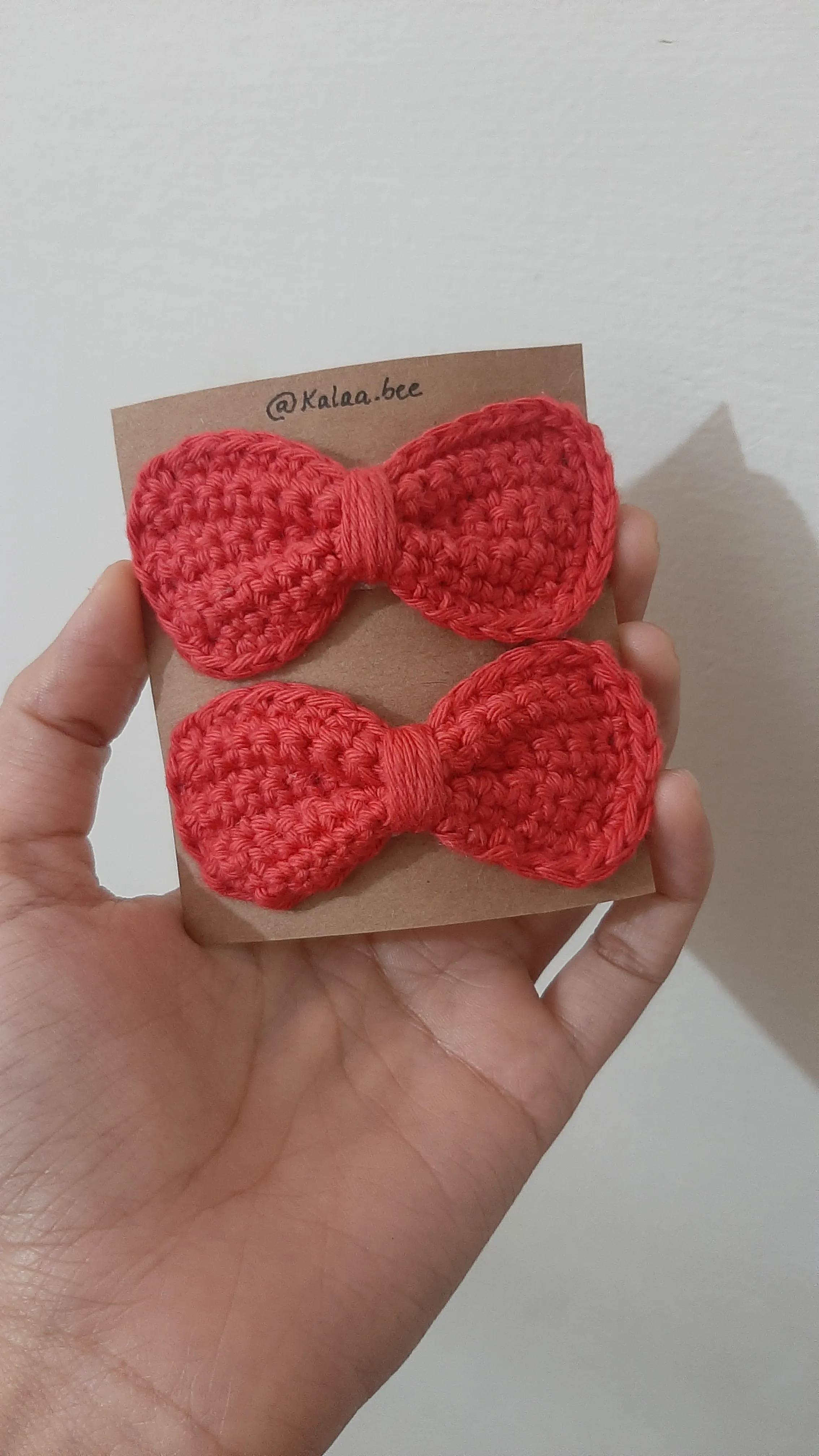 Handmade crochet bow hair clip for girls and women