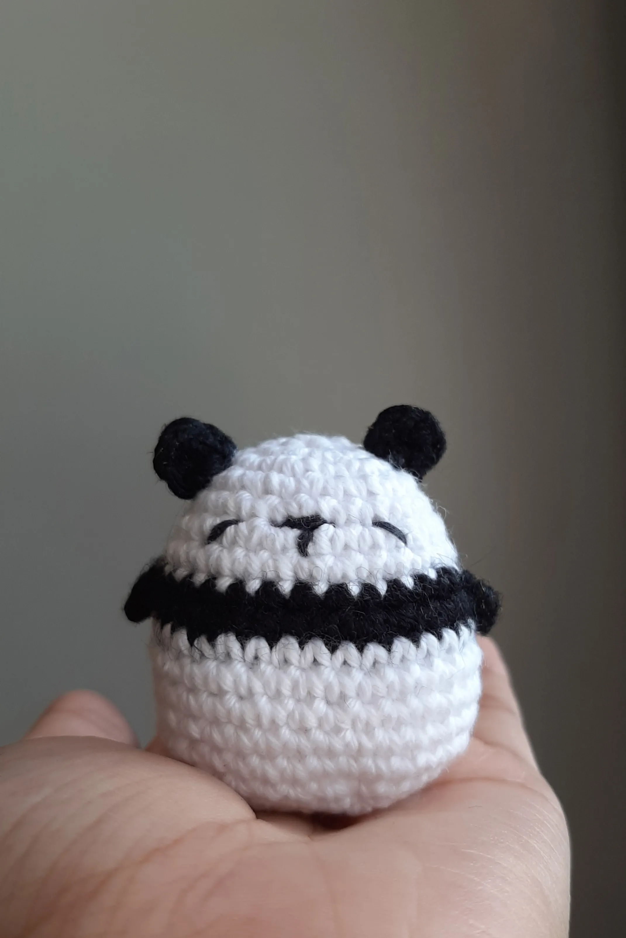 handmade crochet panda keychain