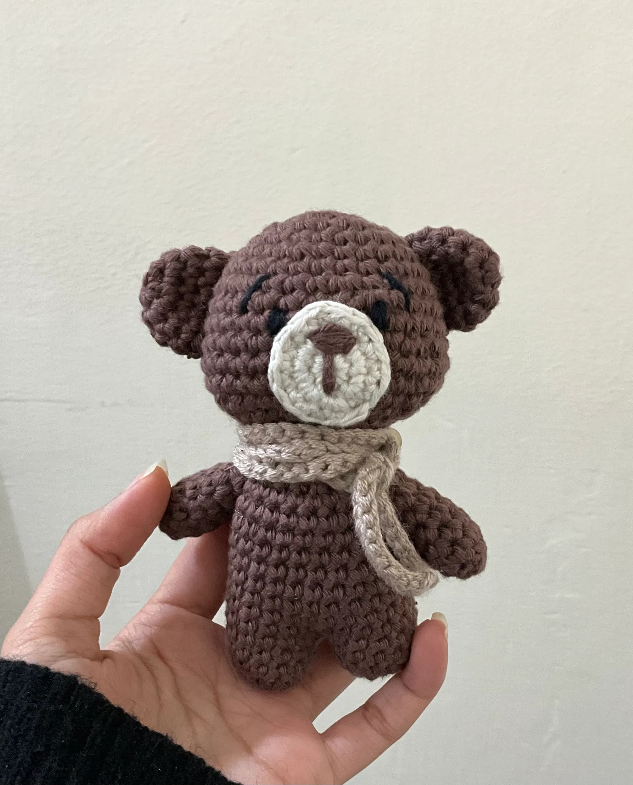 handmade crochet teddy keychain